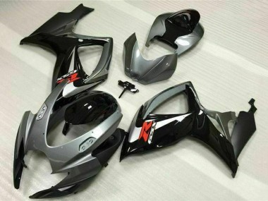 Suzuki GSXR 600/750 Motorrad Verkleidung 2006-2007 - Silber Grau Glanzendes Schwarz Rot