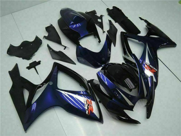 Suzuki GSXR 600/750 Motorrad Verkleidung 2006-2007 - Glanzendes Schwarz Blau