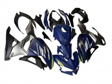 Kawasaki Ninja 500 EX500R Motorrad Verkleidung 2024-2025 - Blau Weiss Gelb Silber Schwarz