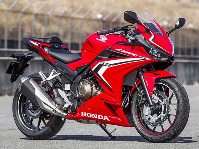 Honda CBR400R Motorrad Verkleidung 2022 - Rot Weiss Glanzendes Schwarz Streifen