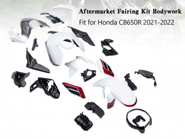 Honda CB650R Motorrad Verkleidung 2019-2022 - Weiss Schwarz Rot