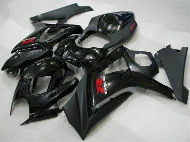Suzuki GSXR 1000 Motorrad Verkleidung 2007-2008 - Glanzendes Schwarz Matt Schwarz Rot