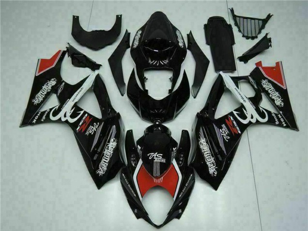Suzuki GSXR 1000 Motorrad Verkleidung 2007-2008 - Glanzendes Schwarz Rot Weiss