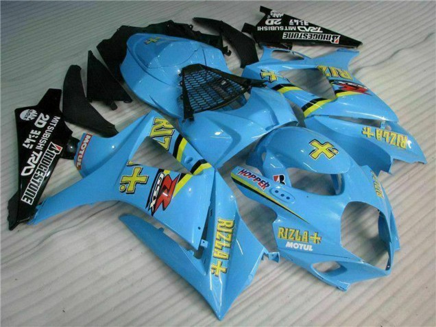 Suzuki GSXR 1000 Motorrad Verkleidung Kit 2007-2008 - Blau Gold Schwarz Rizla