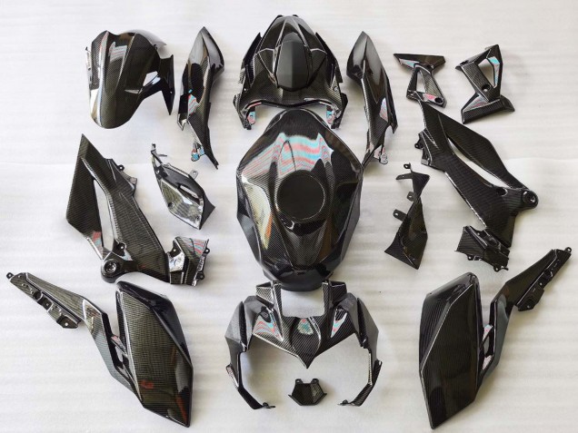 Kawasaki Z400 Motorrad Verkleidung 2018-2024 - Schwarze Carbonfaser