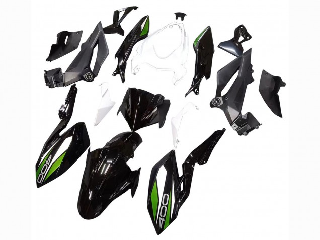 Kawasaki Z400 Motorrad Verkleidung 2018-2024 - Weiss Glanzendes Schwarz Grun