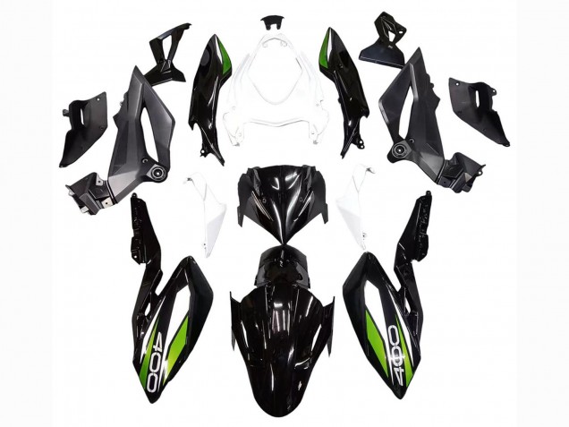 Kawasaki Z400 Motorrad Verkleidung 2018-2024 - Weiss Glanzendes Schwarz Grun