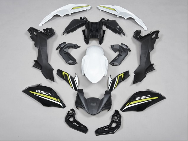 Kawasaki Ninja Z650 Motorrad Verkleidung 2017-2019 - Schwarz Weiss Gelb