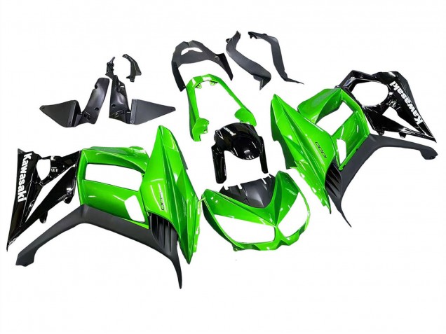 Kawasaki Z1000SX Motorrad Verkleidung 2010-2016 - Glanzendes Schwarz Matt Schwarz Grun