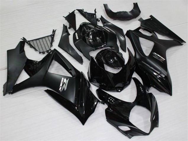 Suzuki GSXR 1000 Motorrad Verkleidung 2007-2008 - Glanzendes Schwarz Matt Schwarz Weiss
