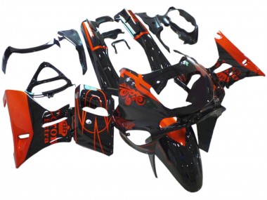 Kawasaki ZZR600 Motorrad Verkleidung 1998-2003 - Glanzendes Schwarz Rot Corona Extra