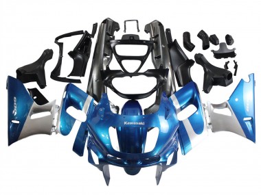 Kawasaki ZZR600 Motorrad Verkleidung 1998-2003 - Blau Silber Schwarz