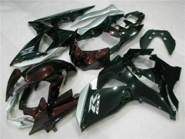 Suzuki GSXR 1000 Motorrad Verkleidung 2009-2016 - Glanzendes Schwarz Silber Weiss