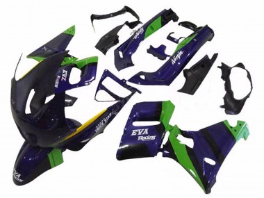 Kawasaki ZZR600 Motorrad Verkleidung 1998-2003 - Grun Dunkel Blau Lila Trick Star EVA Rennen