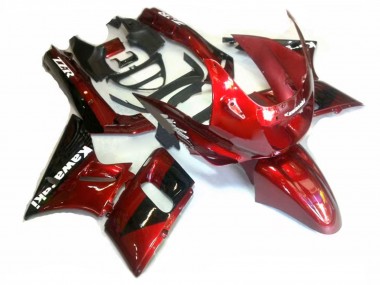 Kawasaki ZZR600 Motorrad Verkleidung 1998-2003 - Rot Glanzendes Schwarz