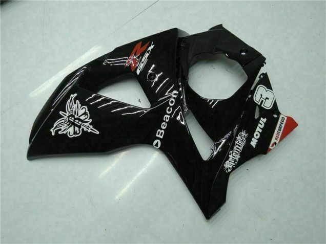 Suzuki GSXR 1000 Motorrad Verkleidung 2009-2016 - Glanzendes Schwarz Rot Leuchtfeuer Motul