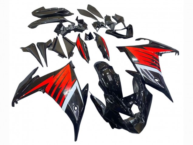 Yamaha FZ6R Motorrad Verkleidung 2009-2015 - Schwarz Rot Weiss
