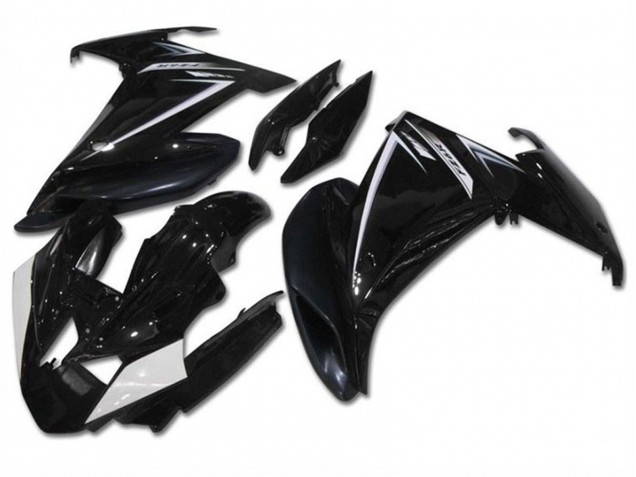 Yamaha FZ6R Motorrad Verkleidung 2009-2015 - Glanzendes Schwarz Weiss