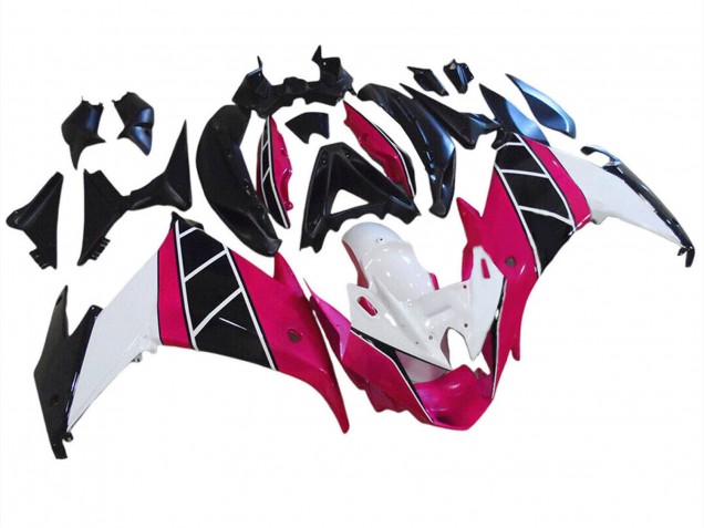 Yamaha FZ6R Motorrad Verkleidung 2009-2015 - Raspberry Weiss Schwarz