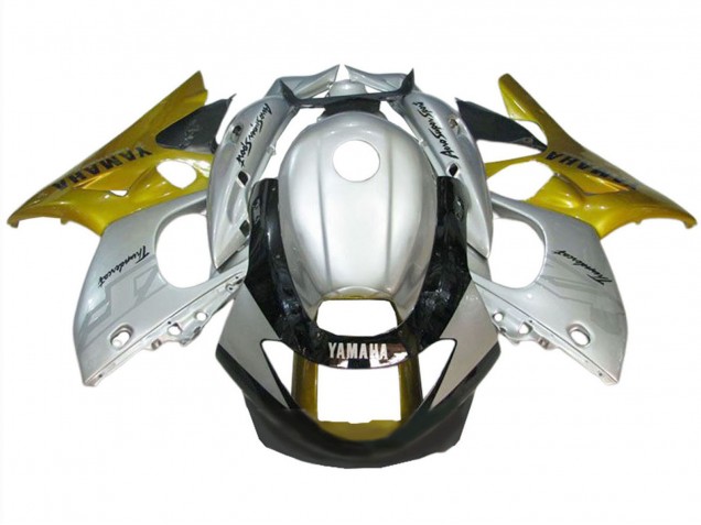 Yamaha YZF600R Thundercat Motorrad Verkleidung 1996-2007 - Silber Gold Glanzendes Schwarz