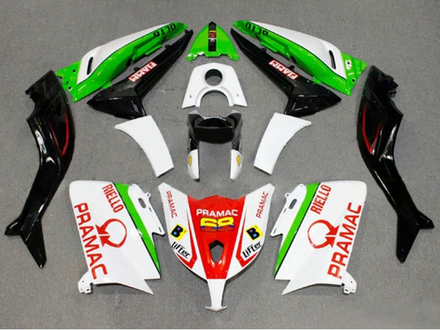 Yamaha TMAX530 Motorrad Verkleidung 2012-2014 - Weiss Rot Grun Pramac Fiamm
