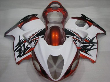 Suzuki GSXR 1300 Hayabusa Motorrad Verkleidung 1996-2007 - Weiss Orange Schwarz