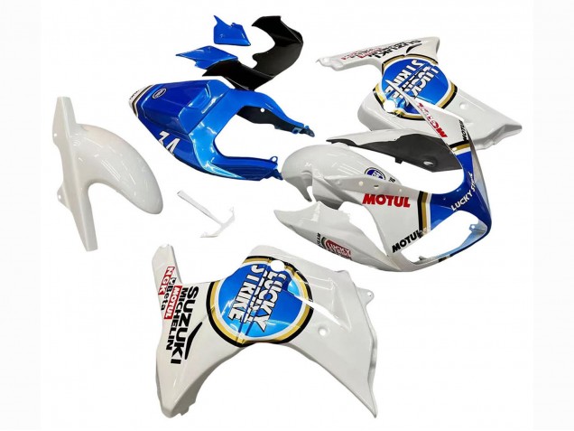 Suzuki SV650 Motorrad Verkleidung 2003-2013 - Weiss Blau Lucky Strike Motul