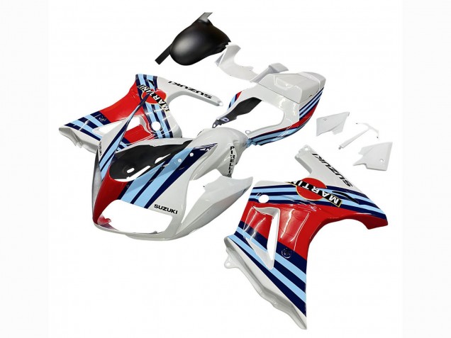 Suzuki SV650 Motorrad Verkleidung 2003-2013 - Weiss Rot Blau Martini