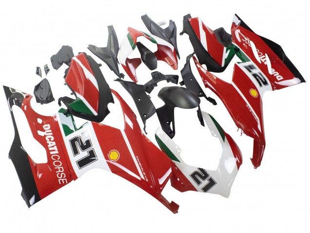 Ducati Panigale V2 Motorrad Verkleidung 2020-2024 - Weiss Rot Grun Matt Schwarz Corse 21