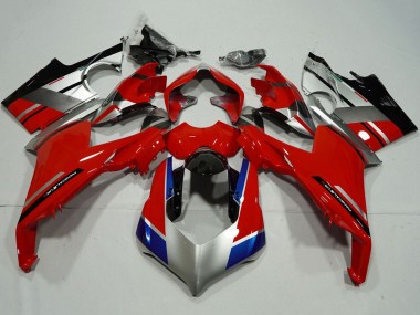 Ducati Panigale V4 V4S Motorrad Verkleidung 2018-2019 - Silber Rot Blau Glanzendes Schwarz