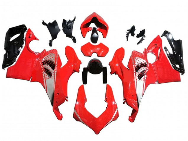 Ducati Panigale V4 V4S Motorrad Verkleidung 2020-2021 - Rot Weiss Glanzendes Schwarz