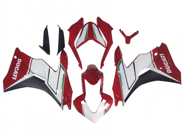 Ducati Supersport 939/939S Motorrad Verkleidung 2017-2022 - Weiss Rot Schwarz Grun