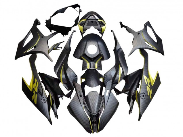 BMW S1000RR Motorrad Verkleidung 2019-2022 - Schwarz Gelb Carbon