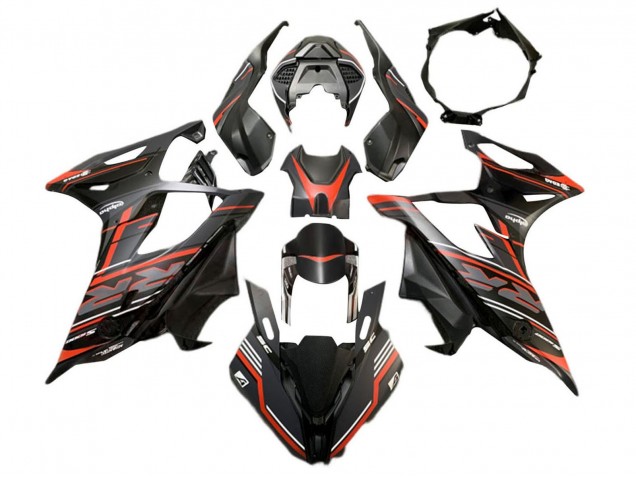 BMW S1000RR Motorrad Verkleidung 2019-2022 - Matt Schwarz Rot