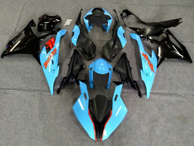 BMW S1000RR Motorrad Verkleidung 2019-2022 - Schwarz Hellblau