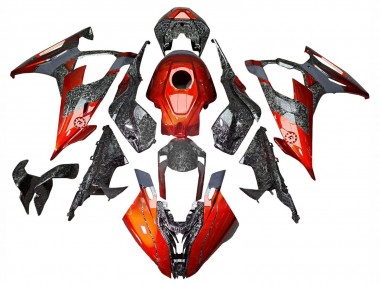 BMW S1000RR Motorrad Verkleidung 2019-2022 - Dunkel Orange Geschmiedet Carbonfaser