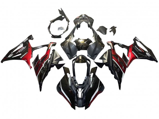 BMW S1000RR Motorrad Verkleidung 2019-2022 - Schwarz Dunkel rot