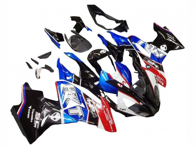 BMW S1000RR Motorrad Verkleidungen Kit 2017-2018 - Weiss Blau Rot Glanzendes Schwarz