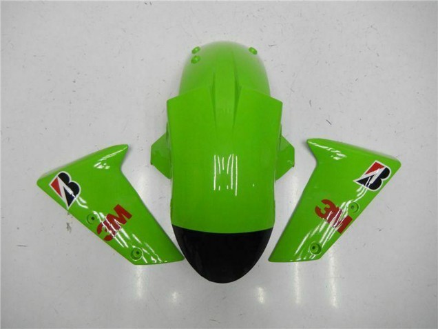 Kawasaki ZX6R Motorrad Verkleidung 2005-2006 - Grun Glanzendes Schwarz Elf