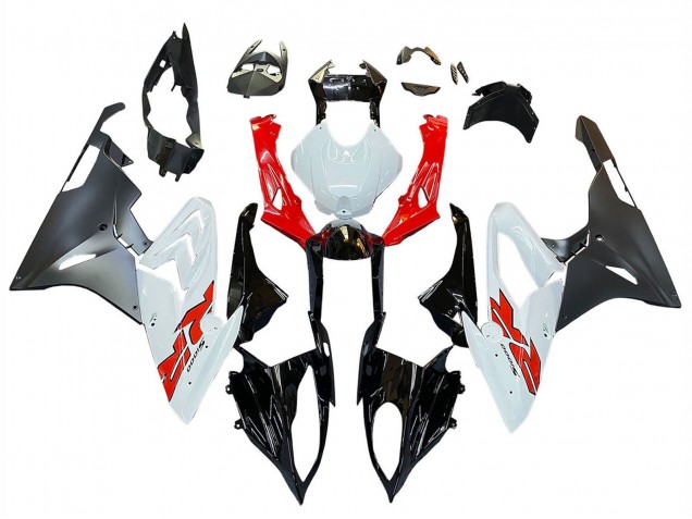 BMW S1000RR Motorrad Verkleidung 2015-2016 - Rot Weiss Glanzendes Schwarz Matt Schwarz