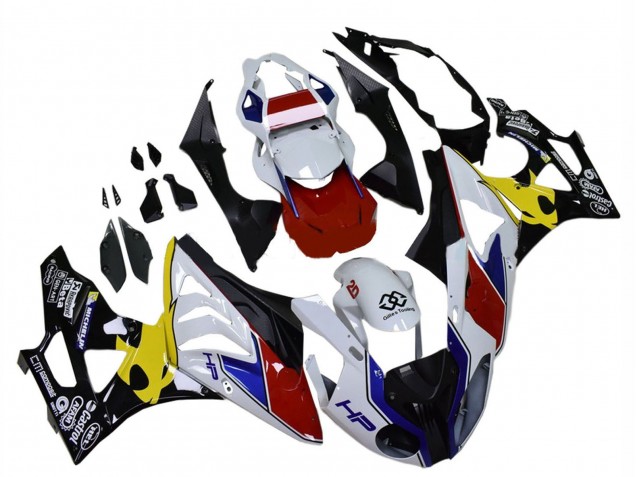 BMW S1000RR Motorrad Verkleidung 2009-2014 - Weiss Rot Gelb Schwarz Castrol