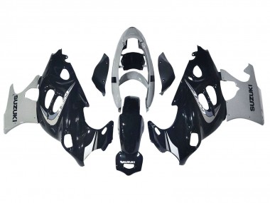 Suzuki GSX600F/GSX750F Motorrad Verkleidung 2004-2006 - Glanzendes Schwarz Grau