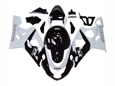 Suzuki GSXR 600 / GSXR 750 Motorrad Verkleidung 2004-2005 - Weiss Schwarz