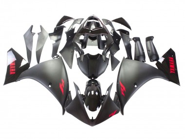 Yamaha YZF 1000 R1 Motorrad Verkleidung 2009-2011 - Matt Schwarz Rot Aufkleber