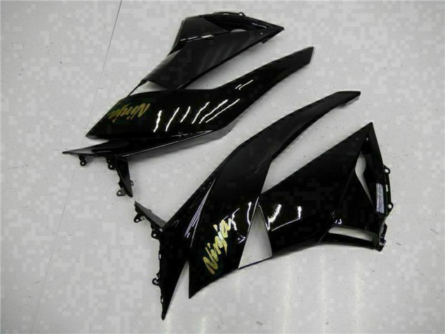 Kawasaki ZX6R Motorrad Verkleidung 2009-2012 - Glanzendes Schwarz Gold Ninja