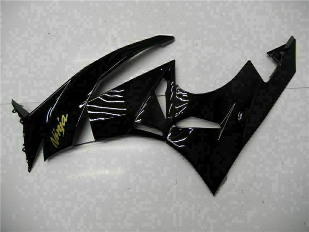 Kawasaki ZX6R Motorrad Verkleidung 2009-2012 - Glanzendes Schwarz Gold Ninja