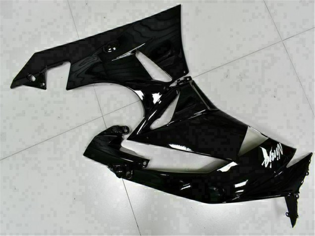 Kawasaki ZX6R Motorrad Verkleidung 2009-2012 - Glanzendes Schwarz Weiss Ninja