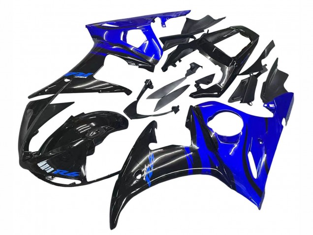 Yamaha YZF R6S Motorrad Verkleidung 2006-2009 - Blau Glanzendes Schwarz