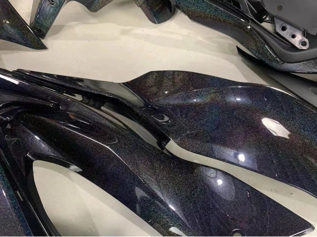 Kawasaki ZX6R Motorrad Verkleidung 2019-2022 - Schwarz Regenbogen