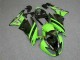 Kawasaki ZX6R Motorrad Verkleidung 2009-2012 - Grun Glanzendes Schwarz Elf Touch4 Bridgestone